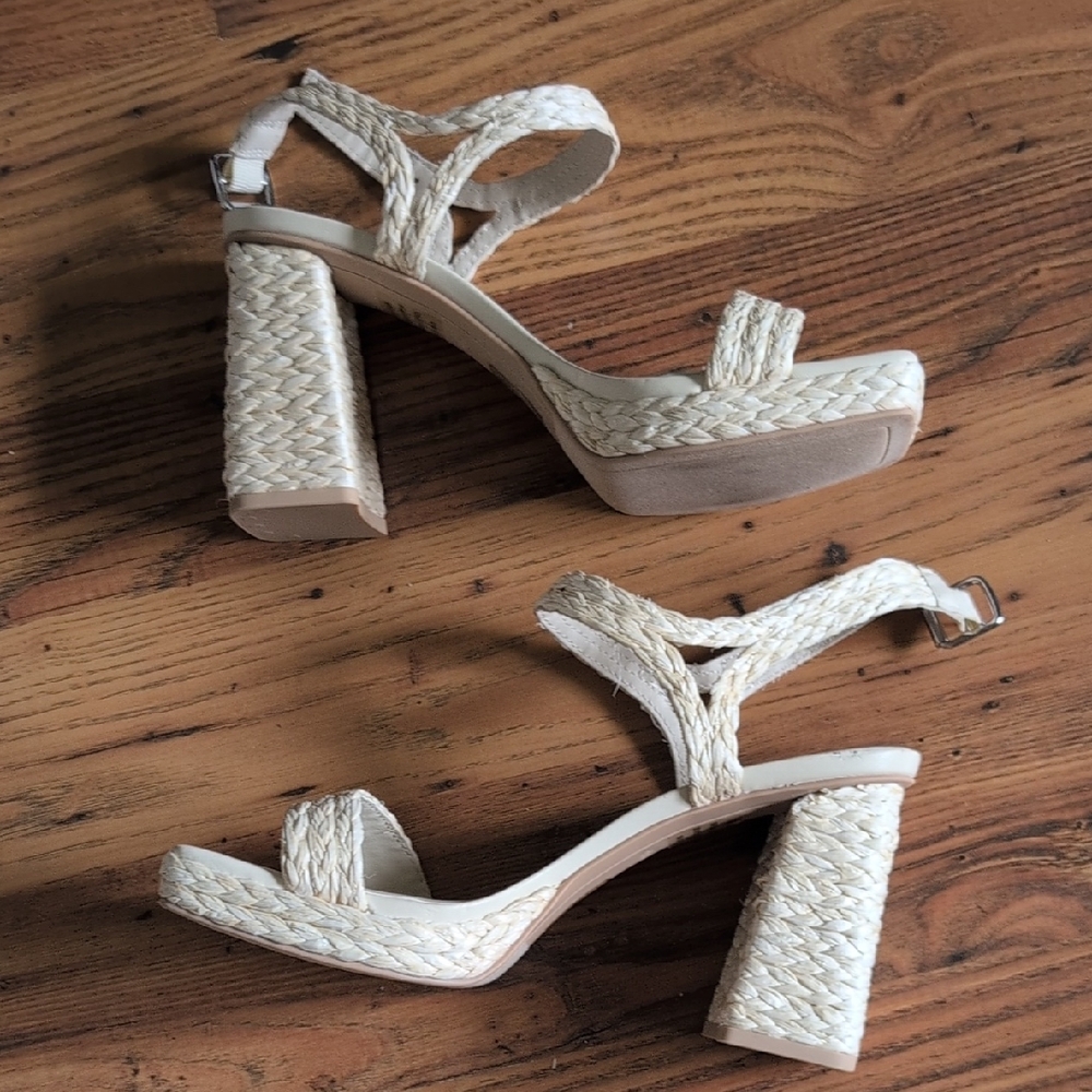 Dolce Vita Cream Espadrille Block Heels
